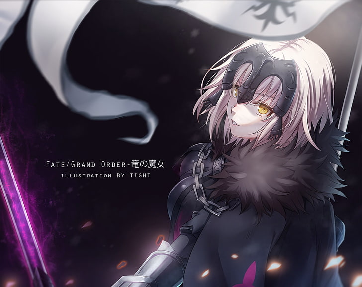 jeanne d'arc, ruler, fate grand order, chains, Anime, technology, HD wallpaper