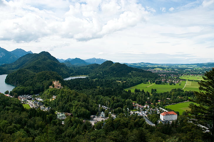 bavaria, cities, fussen, germany, mountains, scenery