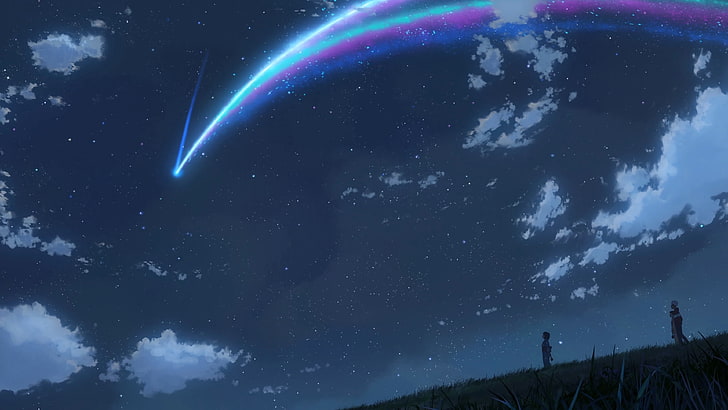 Makoto Shinkai, Kimi no Na Wa, space, sky, star - space, astronomy, HD wallpaper