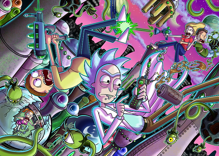 Rick and Morty digital wallpaper, untitled, tv series, cartoon