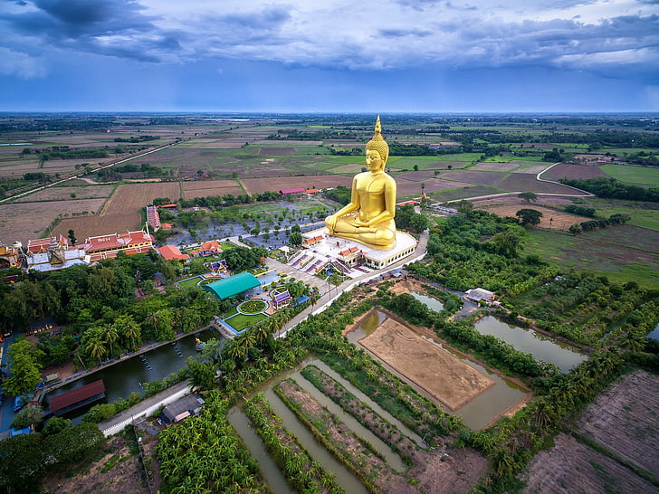 Buddha, Thailand, architecture, religion, built structure, belief, HD wallpaper