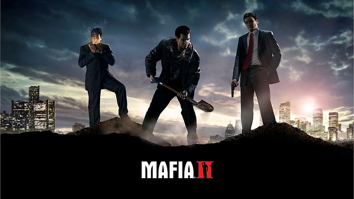  Fondo de pantalla HD Fondo de pantalla de Mafia II, mafia, pala, tierra, ciudad, hombres, negocios