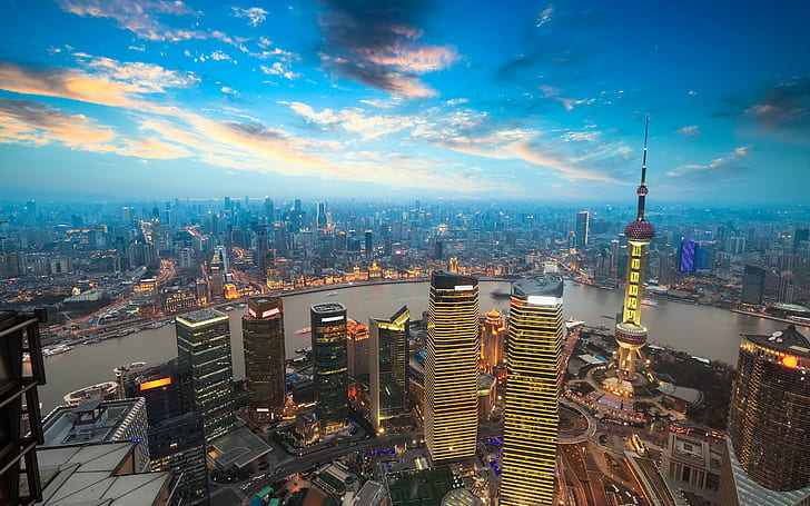 HD wallpaper: city, cityscape, Shanghai, China, skyscraper | Wallpaper Flare