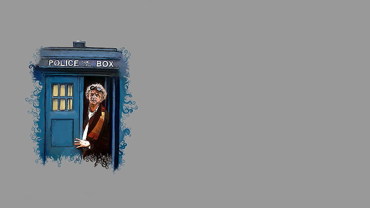 Police Box illustration, doctor who, back to the future, art