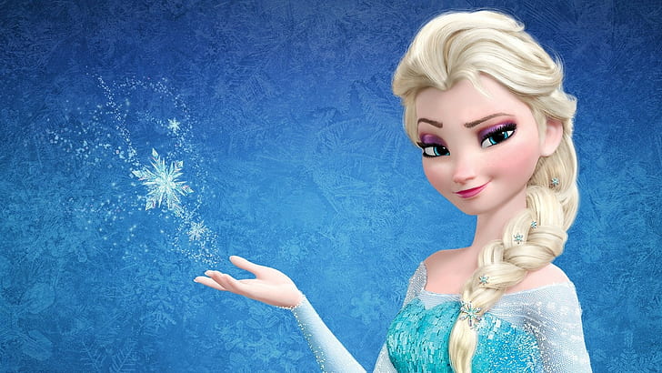 movies frozen movie princess elsa, blue, beauty, blond hair, HD wallpaper