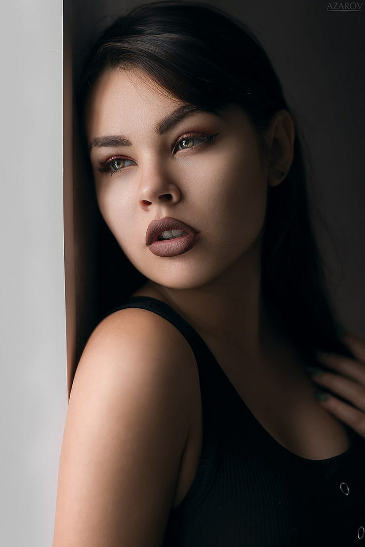 women, model, face, portrait, Mikhail Azarov, HD wallpaper