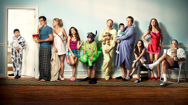 men's black pajama pants, TV, Modern Family, group of people, HD wallpaper