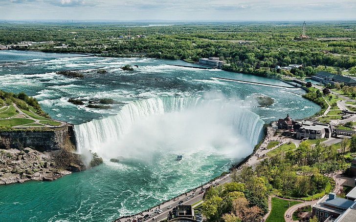 Niagara falls, from above, look, steam, expensive, waterfall, HD wallpaper