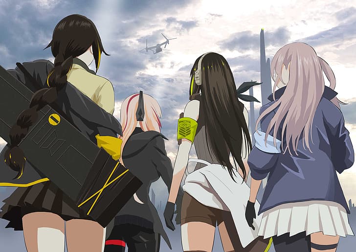 anime, anime girls, Girls Frontline, back, M4A1 (Girls Frontline), HD wallpaper