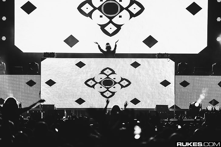Rukes, DJ, photography, stages, crowds, group of people, large group of people, HD wallpaper