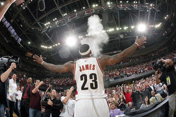 lebron james screensavers backgrounds, crowd, group of people, HD wallpaper