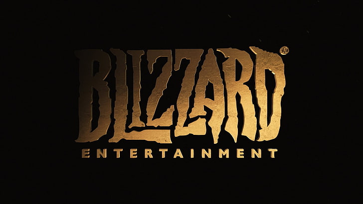 black background with text overlay, Blizzard Entertainment, logo, HD wallpaper