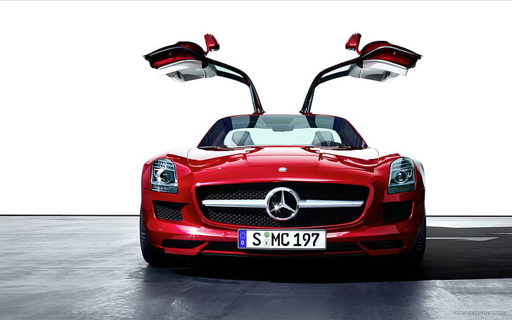 2011 Mercedes Benz SLS 2, red mercedes benz sport car, cars, HD wallpaper