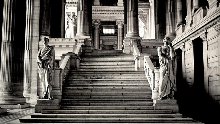 building, architecture, statue, Brussels, Belgium, stairs, built structure, HD wallpaper