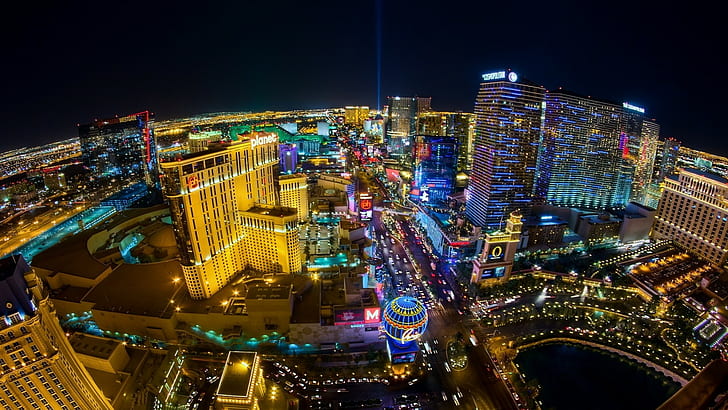 Las Vegas, city, night, USA, city lights, HD wallpaper