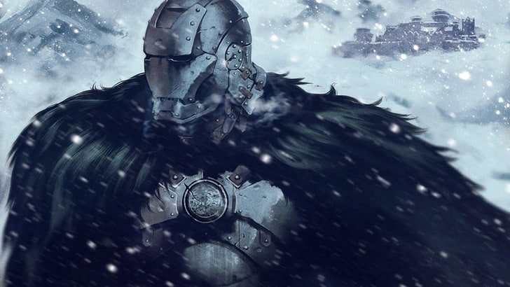 Iron Man wallpaper, Game of Thrones, crossover, snow, House Stark