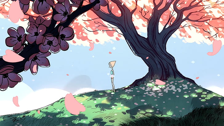 TV Show, Steven Universe, Pearl (Steven Universe), Tree, HD wallpaper