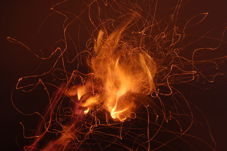 fire, abstract, dark, no people, night, glowing, heat - temperature