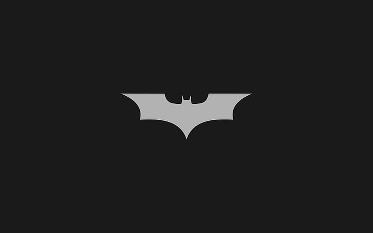 Batman logo, minimalism, simple, gray, vector, symbol, illustration