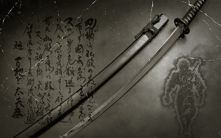 HD wallpaper: silver sword, anime, Japanese, digital art, katana, kanji,  typography | Wallpaper Flare