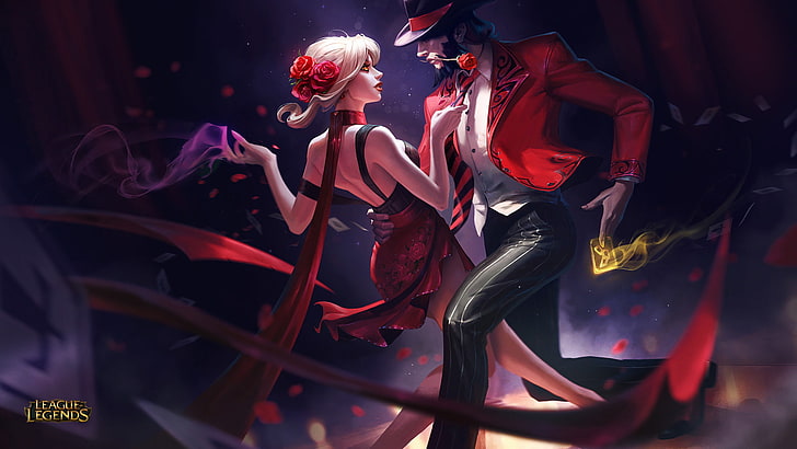 Evelynn And Twisted Fate League Of Legends, young adult, arts culture and entertainment, HD wallpaper