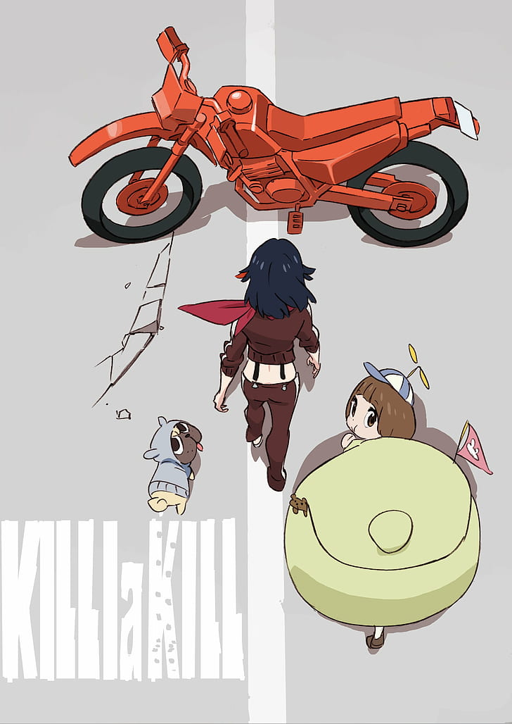 Kill la Kill, anime girls, crossover, Akira, fan art, vertical, HD wallpaper