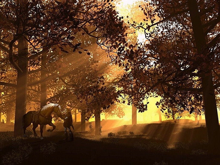 brown horse and trees, Zelda, The Legend Of Zelda: Ocarina Of Time
