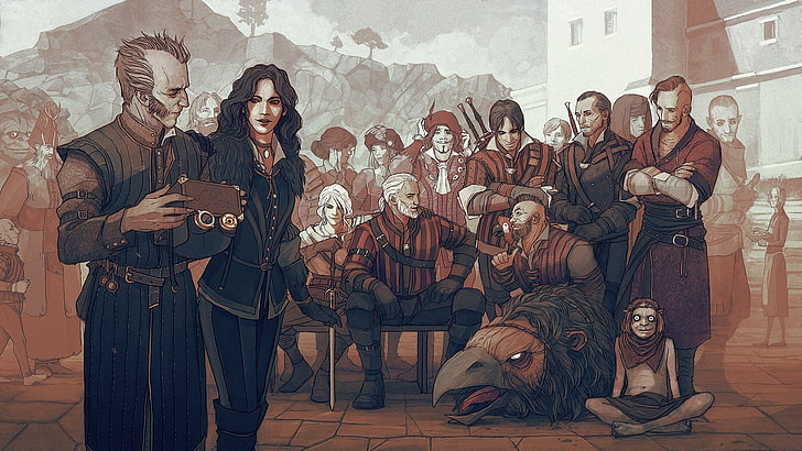 group of people illustration, The Witcher, The Witcher 3: Wild Hunt, HD wallpaper