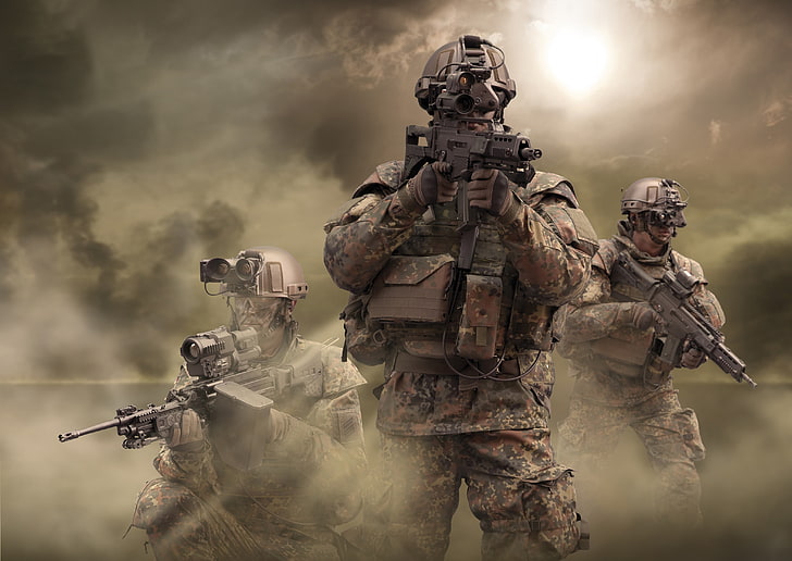 military wallpaper, army, soldier, Bundeswehr, G36, government, HD wallpaper
