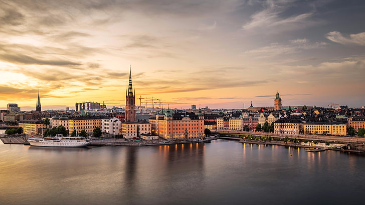stockholm, sweden, europe, cityscape, sky, skyline, urban area