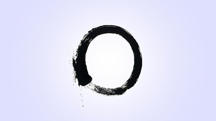 letter o text illustration, minimalism, zen, circle, ensō, ouroboros, HD wallpaper