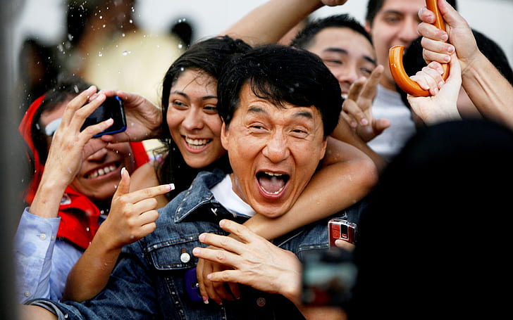 Jackie Chan with Fans, celebrities, HD wallpaper