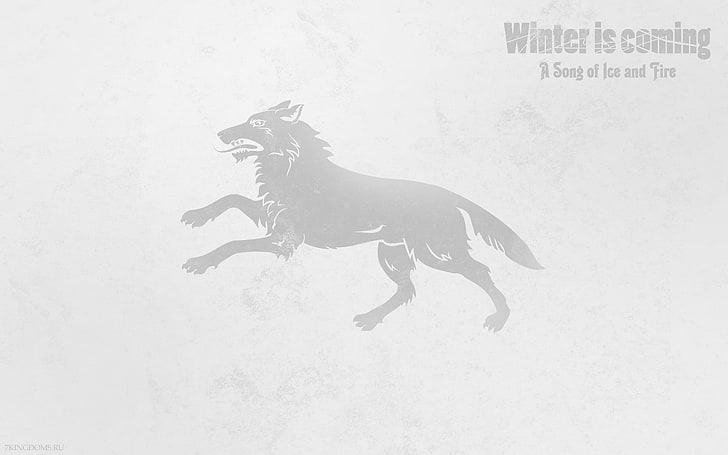 wolf illustration, coat of arms, song of ice and fire, the direwolf, HD wallpaper