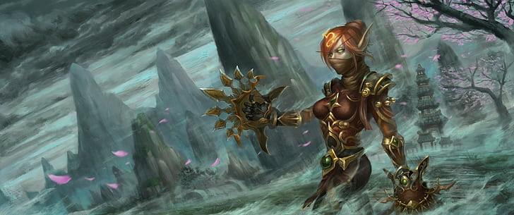 fantasy art, Blood Elf, World of Warcraft: Mists of Pandaria, HD wallpaper