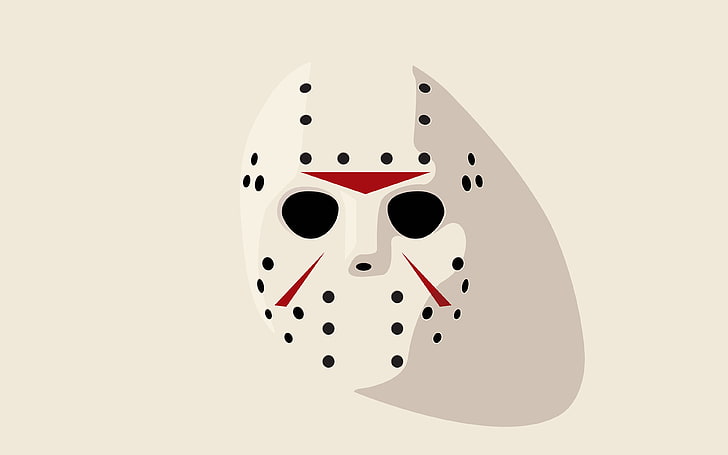 Jason Vorhees mask, friday 13th, hockey mask, illustration, human Face