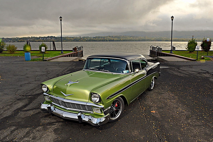 1956, auto, automobile, car, chevrolet, custom, hot, hotrod, HD wallpaper
