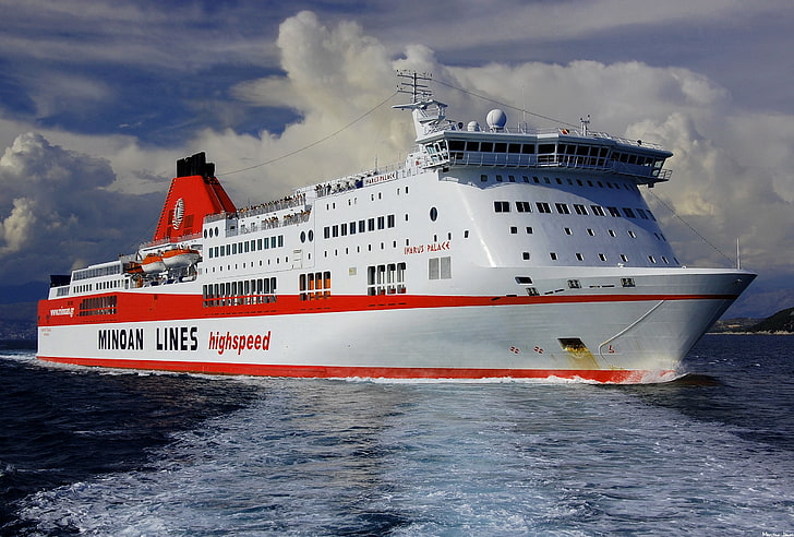 cruise ship, vehicle, nautical vessel, water, sea, mode of transportation, HD wallpaper