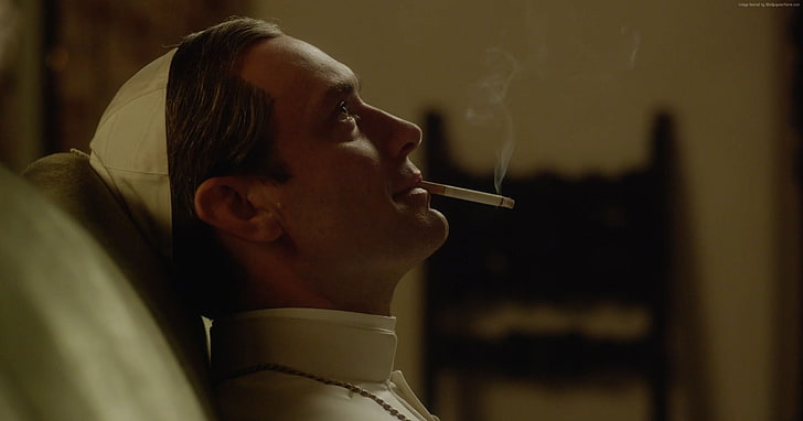Diane Keaton, smoke, Jude Law, The Young Pope, best tv series, HD wallpaper