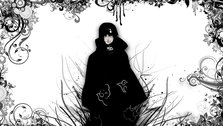 HD wallpaper: uchiha sasuke, naruto, black and white, akatsuki, Anime |  Wallpaper Flare