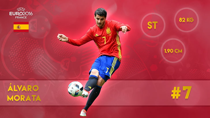 Alvaro Morata-UEFA Euro 2016 Player Wallpaper, Alvaro Morata, HD wallpaper