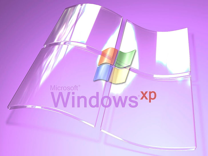 Windows XP Glass Purple, Microsoft Windows XP logo, Computers HD wallpaper