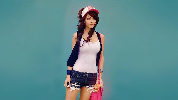 anime pokmon trainers simple background amy thunderbolt, HD wallpaper
