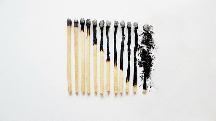 matches, ash, fire, burn