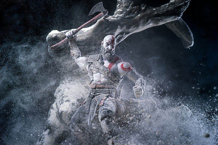 HD wallpaper: anime man holding axe wallpaper, Kratos, God of War, 2018, HD  | Wallpaper Flare