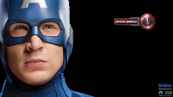 Captain America, Marvel Comics, portrait, headshot, one person, HD wallpaper