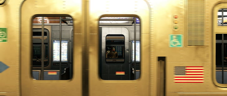 metro, train, motion blur, window, HD wallpaper