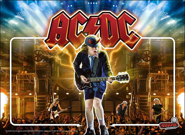 acdc, concert, guitar, heavy, metal, pinball, poster