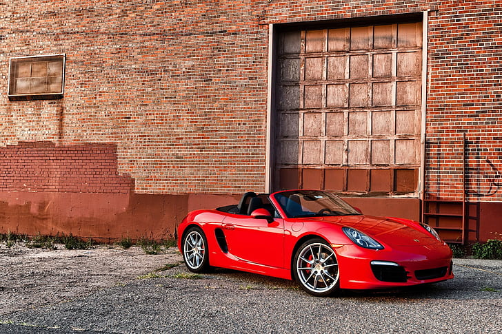 Porsche, Cayman S, 911, Red, convertible, HD wallpaper