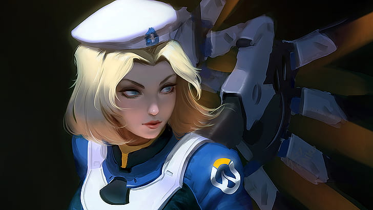 Overwatch, blonde, Mercy (Overwatch), Combat Medic Ziegler, HD wallpaper