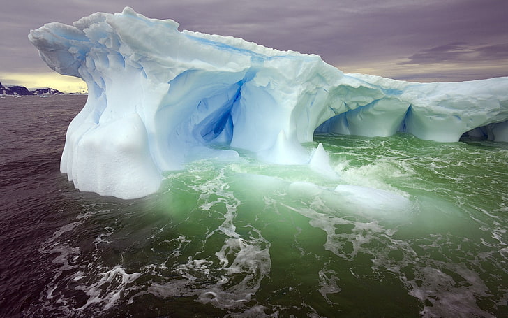 ice, sea, water, iceberg, Arctic, nature, cold temperature, HD wallpaper
